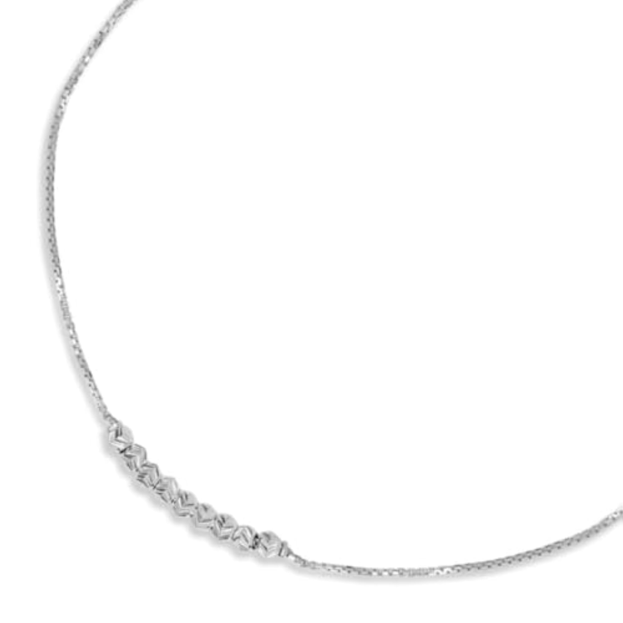 925 Silver Sophisticated Rhodium Plated Box Chain Anklet for Her