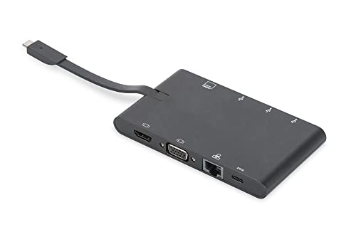 Estación de conexión USB C DIGITUS DA-70865 para solucionar la falta de puertos de vídeo