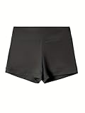 Swdarz Black Girls Teens Dance Shorts for Ballet Gymnastics Cheers Spandex Athletics for Team Sports 11-12Y