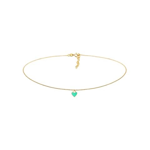 Elli Halskette Damen Choker Herz Anhänger Trend Blogger mit Emaille in 925 Sterling Silber Cover