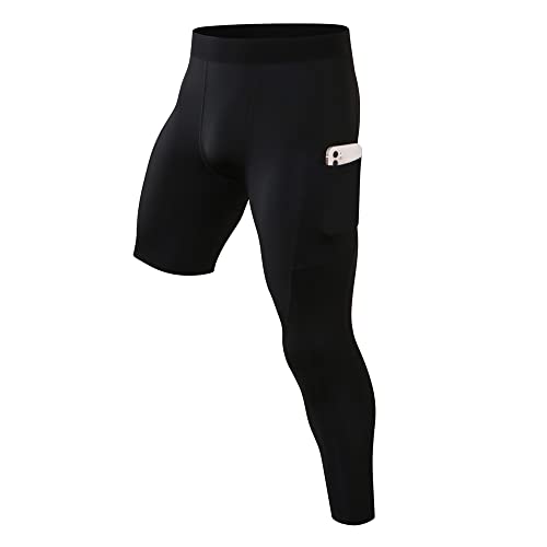Leggings para hombre transpirables mallas de compresión con tejido elástico de secado rápido