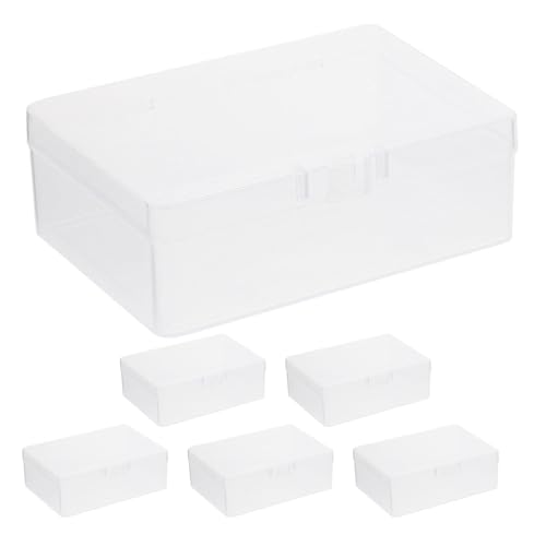 Produit Pokémon UPKOCH Lot de 6 boîtes de rangement rectangulaires transparentes en plastique avec fermeture à pression, idéales pour ranger pièces de monnaie, perles et bijoux.