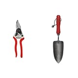 FELCO 6 Forbici da Potatura Professionali Compatte Bypass 20 mm per Mano Destra con Trapiantatore Manuale FELCO 401 in Acciaio al Boro