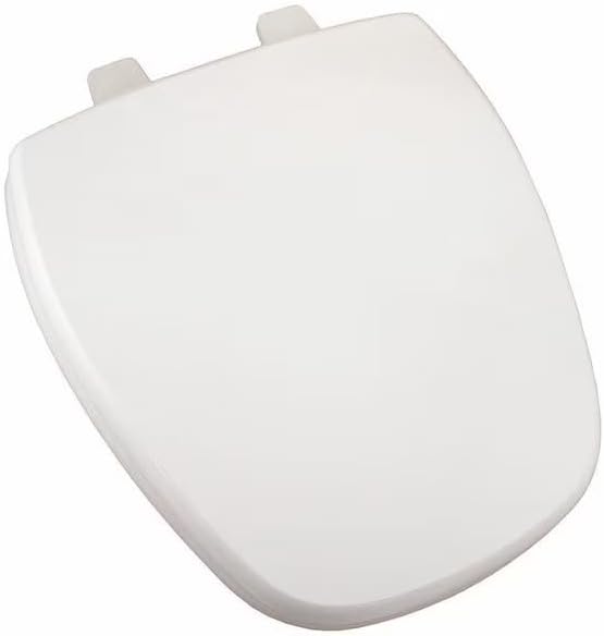 MDMprint Molded Wood Toilet Seat, Rnd Sq. Frnt, Wht, With Cover, MDF Wood, White, Mfr: C049WD00-A