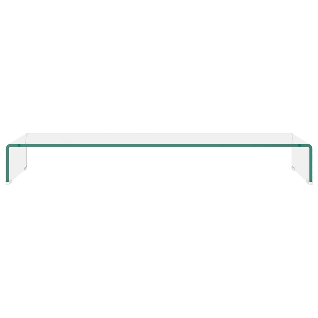 Leasha Rehausseur Écran PC Bureau, Réhausseur d'Écran Support de Moniteur 100x30x13 cm verre transparent