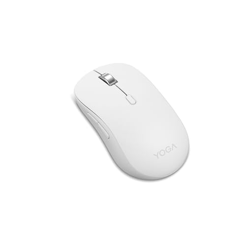 Miniatura 6 de Lenovo Yoga - Ratón Silencioso Bluetooth (Inalámbrico, Ergonómico, Ambidiestro, Sensor Óptico IR LED, 6 Botones, Rueda Desplazamiento, Conectividad Simultánea, x1 Batería AA) – Seashell
