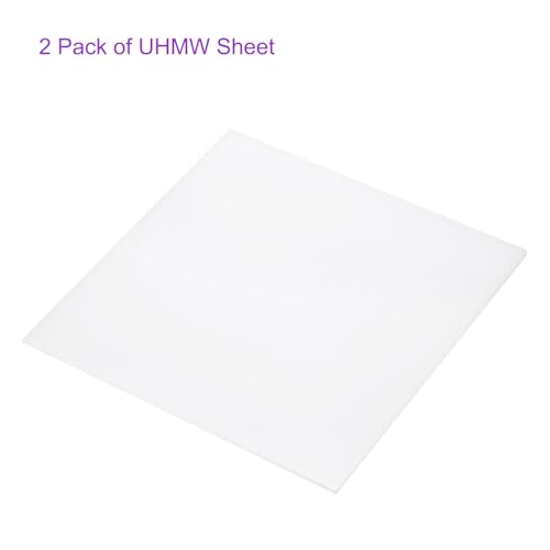 Image of DMiotech 2 Pack 8 x 8 x 0.1 Inch Plastic UHMW Sheets, Ultra High Molecular Weight Polyethylene, Opaque White Polyethylene Board for Automotive, Chemical, Manufacturing, DIY Home Kitchen