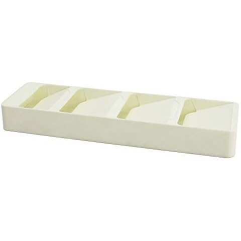 Utensil Drawer Organizer, Expandable Compact Flatware Organizer for Kitchen Drawers,Cutlery Spoon Knives ,Fork and Silverware Partition Storage Cutlery Storage box,1-PACK (creamy-white) Cover