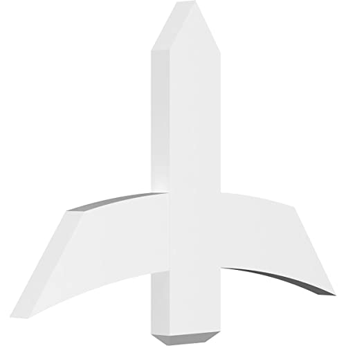 Ekena Millwork GBP036X24X0206BEL00 Bellingham Architectural Grade PVC Gable Brackets 36"W x 24"H x 2"D x 6"F, 16/12 Pitch