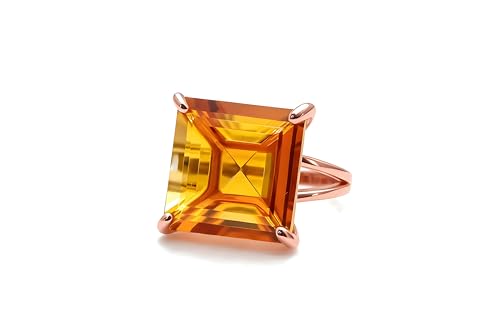 Bague citrine en or rose 14k un bijou lumineux pour toutes vos tenues
