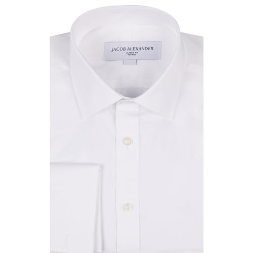 Jacob Alexander Men's Solid French Cuff Long Sleeve Button-Down Dress Shirt - Classic or Slim Fit - Business Casual3