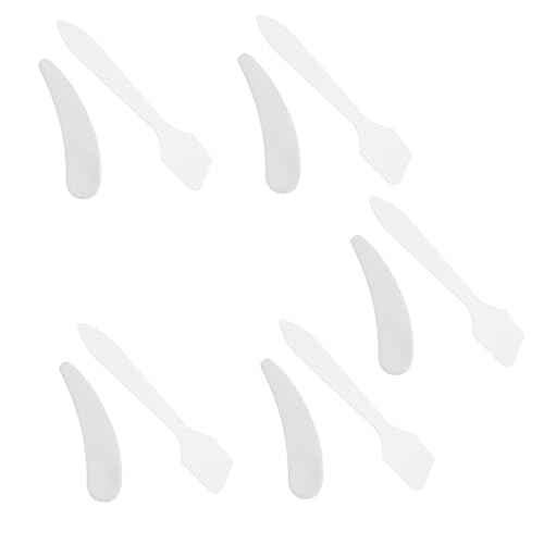 STOBAZA 10piezas Espátula De Maquillaje Cuchara De Media Luna Aplicador De Cuchara Para Crema Facial Cosmética Transparente Para Viajes y Uso Diario