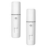 JOINPAYA Nano Gesichtsdampfer 2 Stück Pack Weiß Tragbar mit Feuchtigkeitsspray Funktion für Hautirritationen und Make Up Anwendung Damen