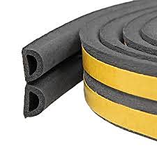 Ruban d'étanchéité pour portes, joint de porte profilé en D en caoutchouc joint de fenêtre contre les courants d'air froid, le bruit (profilé en D noir 12mm (l) x 10mm (p), 6 mètres) Cover