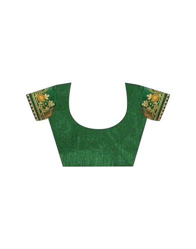Image of SIRIL Women's Georgette Bandhani Printed and Embroidery Saree with Unstitched Blouse Piece