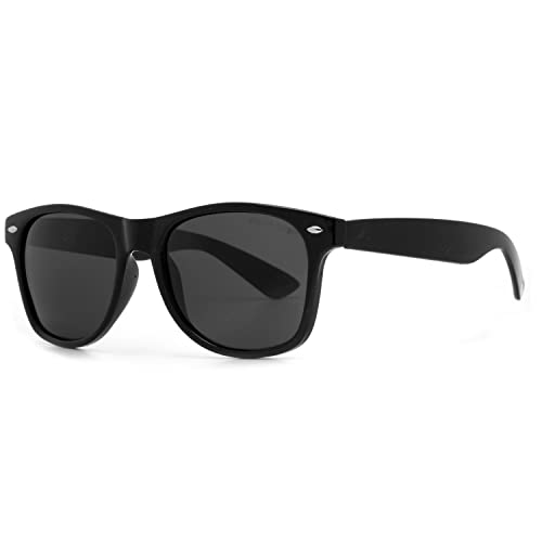 Classic 80s Black Polarized Lens Mens & Women's Fashion Sunglasses 3 Pack, regular3