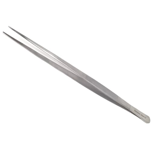 Multifunction Lab Tweezers Narrow Micro Point Fine Serrations Stainless Steel Forceps - 12