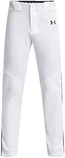Under Armour Boys' Utility Baseball Pant Pipe, (102) White/Midnight Navy/Midnight Navy, Youth Medium