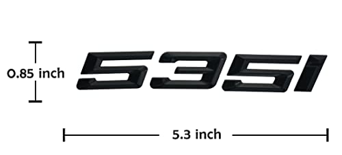 Image of 1Pc 535i Emblem Trunk Lid Car Rear Badge Decal Number Letter Replacement for 5 Series Cars (Gloss Black)