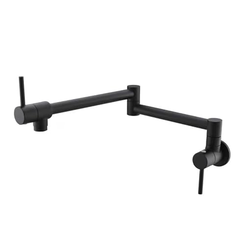 Grifo de la pared plegable para cocinas modernas con doble manija negra
