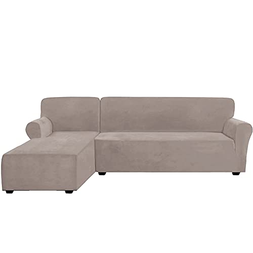 Housses de canapé en velours antidérapantes L-SD : protégez votre canapé modulaire 3 places - 2