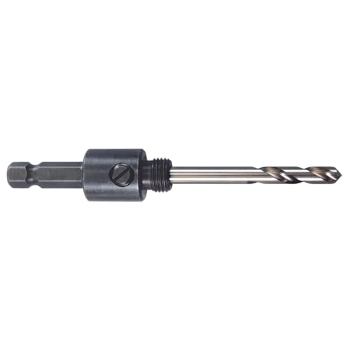 Image of Starrett XA1 Hole Saws Arbor - 14-30mm Hex Shank Arbor 1/2" Screw Thread with 100mm Carbide Tipped Pilot Drill - Quick Change Mandrel