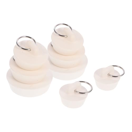 VALICLUD 8Pcs Bathtub Drain Stopper Rubber Kitchen Sink Plugs with Pull Ring Easy to Clean for Kitchen Bathroom and Laundry Use