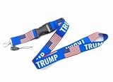 Generic Donald J. Trump Neck Strap Keychain ID Holder Keyring for Keys Cell Phones Bags Accessories Detachable Lanyard with Quick Release Buckle NO MORE BULLSHIT NEVER SURRENDER MAGA, Standard, Blue
