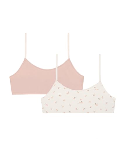 Petit Bateau Girls 2 Pack Floral and Solid Brassieres