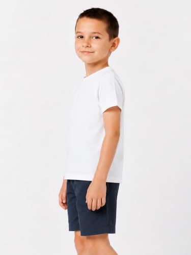 Image of LittleSpring Boys Girls T Shirt Rainbow Striped Cotton Crewneck Tees for Kids Fashion