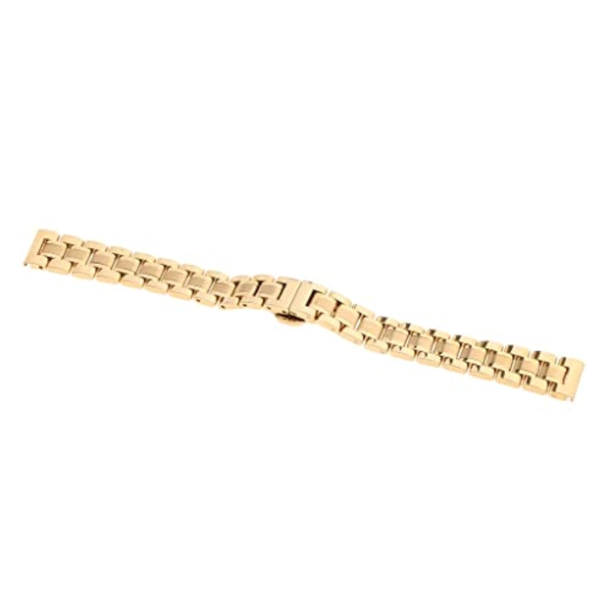 Stainless Steel Strap Replacement Watch Band, Gold 14mm