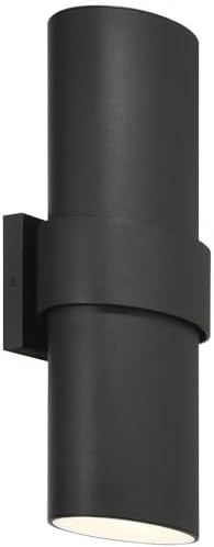 Minka Lavery 8832-66-L Lander Lane Outdoor LED Metal Wall Mount, 2-Light 20 Total Watts, 17" H x 8" W, Sand Coal