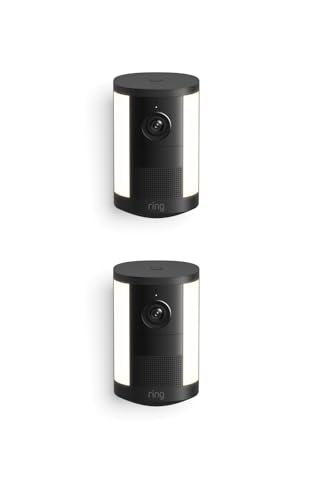 Image of Ring Spotlight Cam, Battery (newest model), Home or business security, Wide-Angle Retinal 2K Video, 6x Enhanced Zoom, Motion-Activated Spotlights, 2-Pack, Black