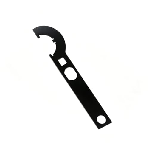 Yekoaru Motorcycle Lock Nut Wrench Adjustable Multi-Hole Lock Nut Spanner Tool Universal Motorcycle Vehicle Repair Tool for Shock Absorber & Steering Nuts (Black)