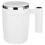 380 ml Auto Rührbecher Wiederaufladbare Auto Magnetische Kaffeetasse mit Stir Bar Elektrische Edelstahl Auto Mischen Kaffeetasse Geeignet für Home Office Milch Kakao Schokolade Warme (weiß)