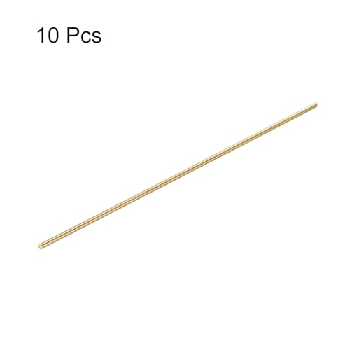 Uxcell A24031900UX0915 1Mm X 300Mm Brass Round Rod, Metal Solid Shaft Rods Lathe Bar Stock For Diy Crafts Model Car Helicopter Airplane 10Pcs thumb #2