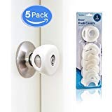 TODDLINO Door Knob Safety Cover 5pk for Baby and Toddler. Easy to Install. Prevents Kids from Accessing Dangerous Areas. Grip and Twist Child Proofing Door Handle Protective Cover