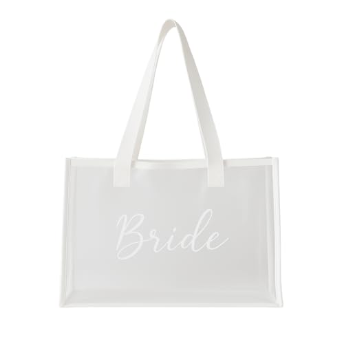 Image of Clear Bride Tote Bag| Bachelorette Party Decorations, Bride To Be Purse Accessory, Bridesmaid Gift, Bridal Shower Supplies, Engagement Party Favor, Bride Beach Pool Bag