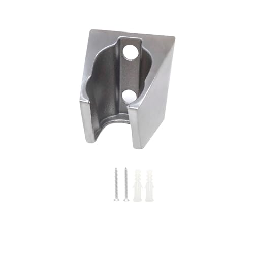 JZK Soporte de Ducha Plateado, Soporte de Ducha, Soporte de Cabezal de Ducha de Montaje en Pared con 2 Ranuras con Tornillos, Soporte de Soporte de Ducha, Reemplazo de Soporte de rociador de bidé