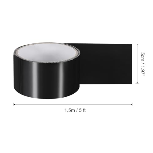 Image of MECCANIXITY Waterproof Patch Seal Tape 2 in x 5 Ft, PVC Leak Proof Repair Sealing Duct Tape for HVAC Roof Crack, Boat, Hoses Pipes, Awning, Black