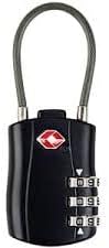™ TSA 002 Secure Luggage Padlock 3 Digit Combination Wire Lock Travel Safe (1 Piece) (Material: Plastic and Steel, Colours Will be Send as per avaliablity)