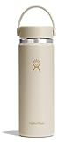 Hydro Flask Water Bottle - Insulated Stainless Steel - Wide Mouth Flex Lid, Non Spill, Leakproof and Refillable in 20 Oz Coconut Cream