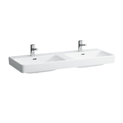 LAUFEN Pro S Double lavabo, 1 Trou pour Robinet, avec trop-Plein, 1200x460, Blanc, Coloris: Blanc - H8149660001041