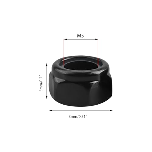Boguish LOCKNUT01-50P-M5 50Pcs Hex Lock Nuts - Carbon Steel Self-Locking Nuts thumb #1