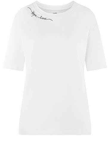 Oodji Ultra Donna T-Shirt Larga con Scollo