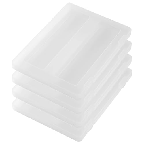 Boîte de classement en plastique transparent A4 avec étui projet portable pour document, lot de 4