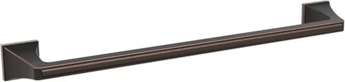 Image of Amerock Mulholland 18 inch Oil-Rubbed Bronze Towel Bar | Decorative bathroom hardware in durable Zinc /Stainless Steel construction; mounting hardware included for easy installation