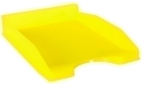 Bandejas de Oficina Apilables – Organizador Oficina para Folios – Organizador de Archivos Escritorio Color Transparente Amarillo