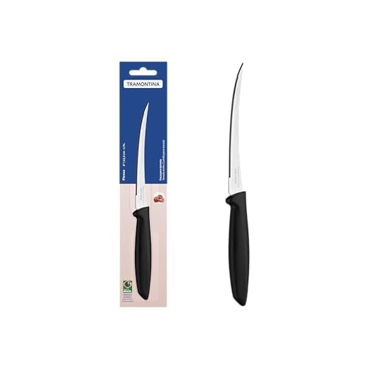 Tramontina Cuchillo para Tomate, Negro 13 cm, Acero Inoxidable, Plenus