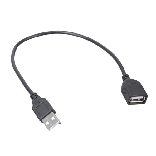 Cable de extensión flexible USB 2.0 de 11.8 pulgadas de longitud, blindaje de lámina de aluminio, compatible con televisores de PC, color negro